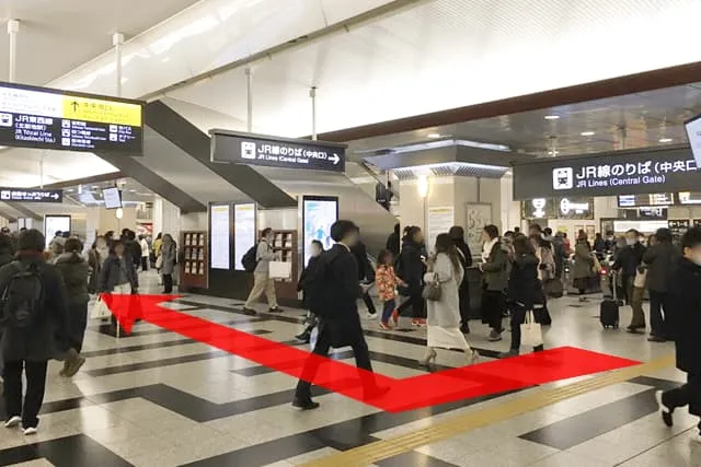JR「大阪駅」からの道順1